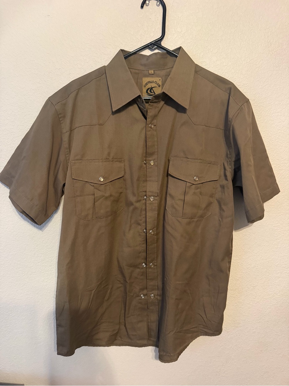 Bella Canvas Men’s Short-Sleeve Button-Up Shirt — Olive